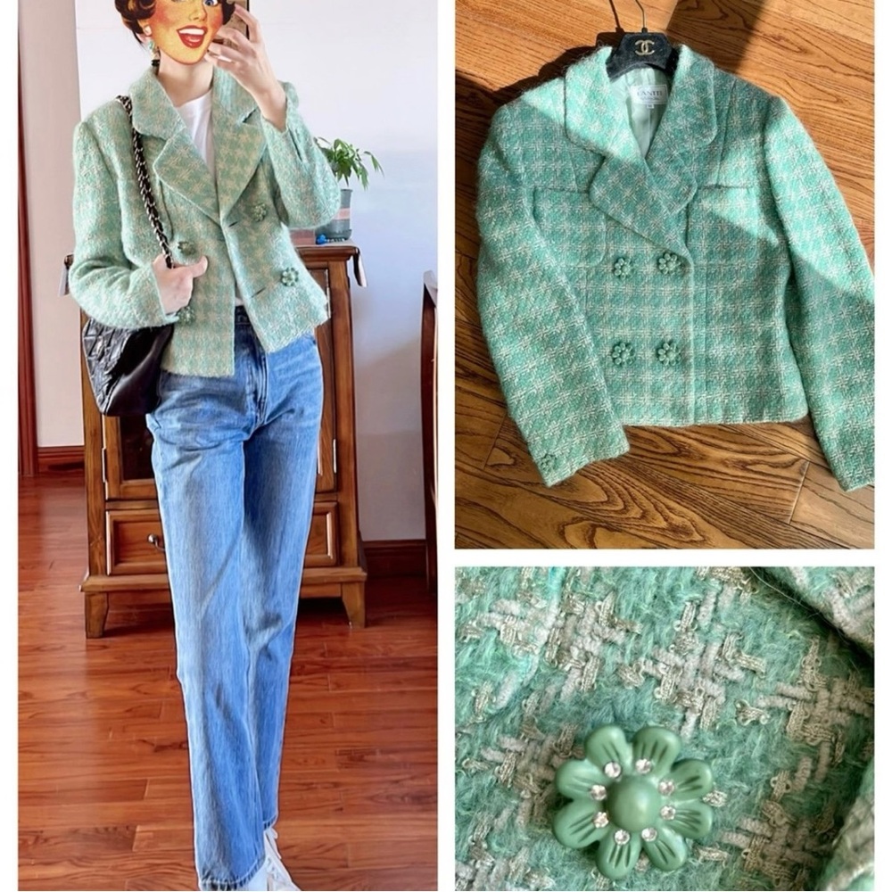 Naot Light Green Tweed Blazer